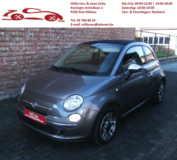 Fiat 500 C 1.2i/69pk/grijs/cabrio/aluvelgen/grijs/EURO6