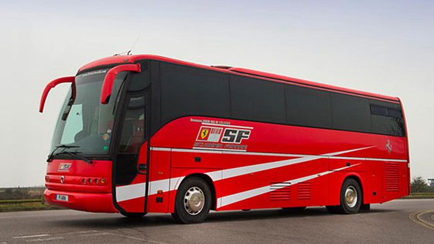 De Ferrari F1bus van Schumacher te koop Gocar.be