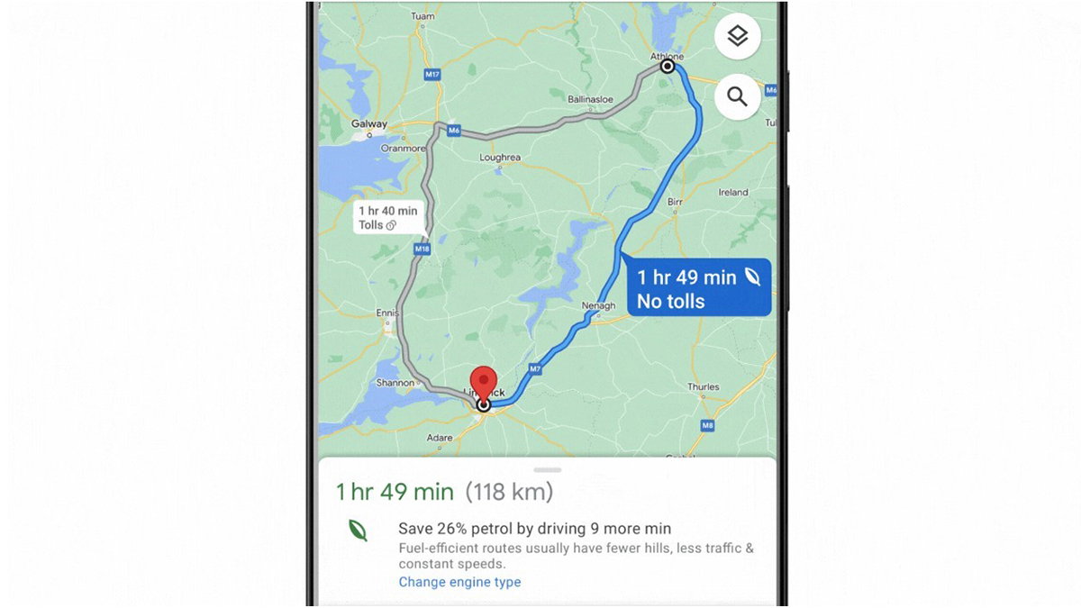 Google Maps propose désormais des itinéraires économes en carburant en Belgique.